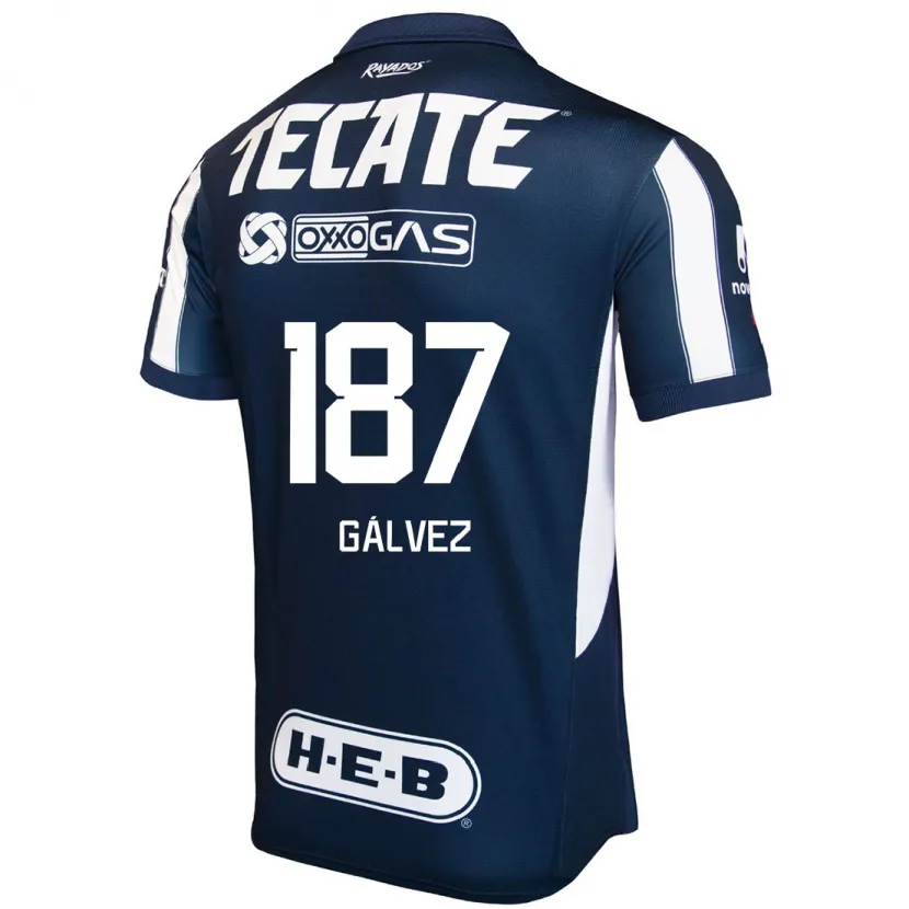 Danxen Homme Maillot Omar Gálvez #187 Bleu Rouge Blanc Tenues Domicile 2024/25 T-Shirt