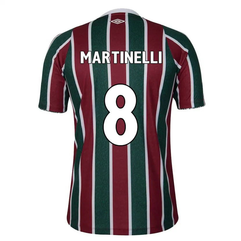 Danxen Homme Maillot Martinelli #8 Vert Marron Blanc Tenues Domicile 2024/25 T-Shirt