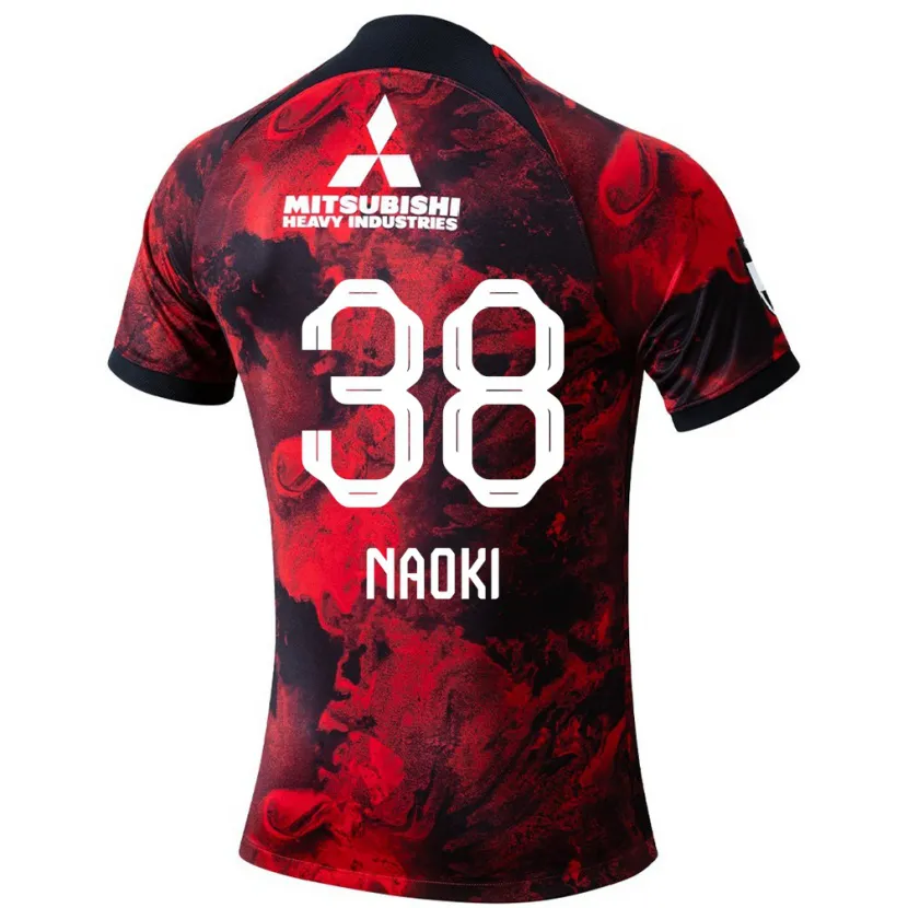 Danxen Homme Maillot Naoki Maeda #38 Rouge Noir Tenues Domicile 2024/25 T-Shirt