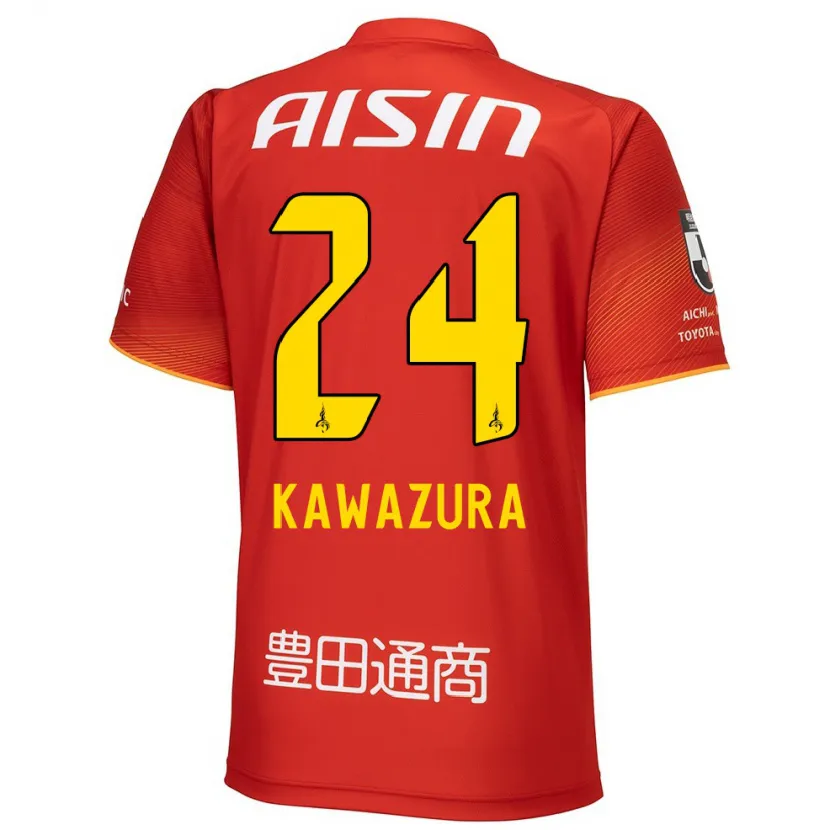 Danxen Homme Maillot Akinari Kawazura #24 Rouge Blanc Jaune Tenues Domicile 2024/25 T-Shirt