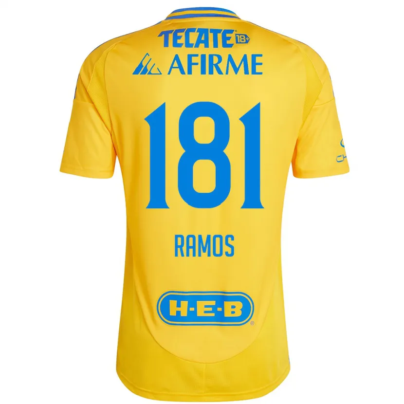 Danxen Homme Maillot Anthony Ramos #181 Or Jaune Tenues Domicile 2024/25 T-Shirt