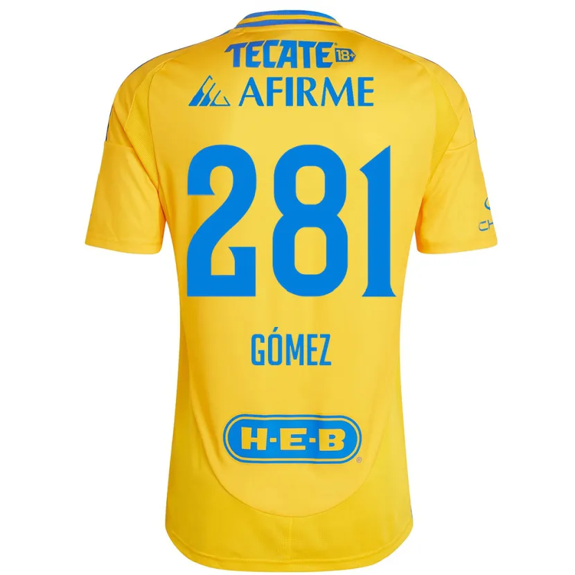 Danxen Homme Maillot Luis Gómez #281 Or Jaune Tenues Domicile 2024/25 T-Shirt