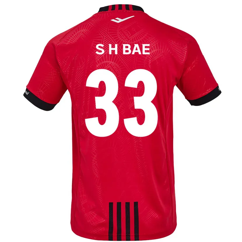 Danxen Homme Maillot Hyun-Seo Bae #33 Rouge Noir Tenues Domicile 2024/25 T-Shirt