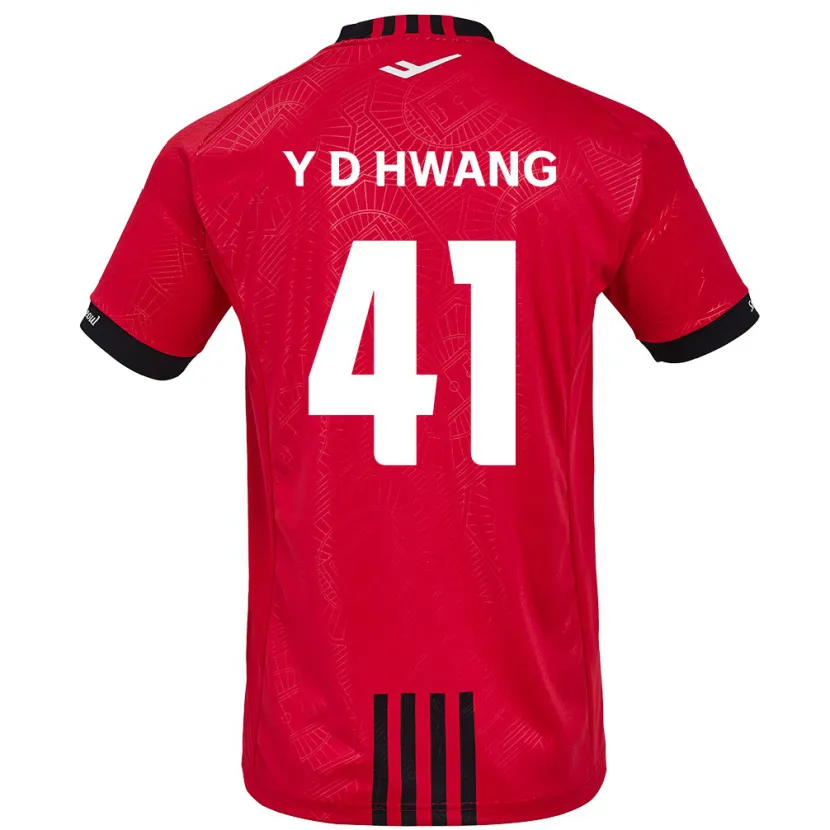 Danxen Homme Maillot Do-Yoon Hwang #41 Rouge Noir Tenues Domicile 2024/25 T-Shirt