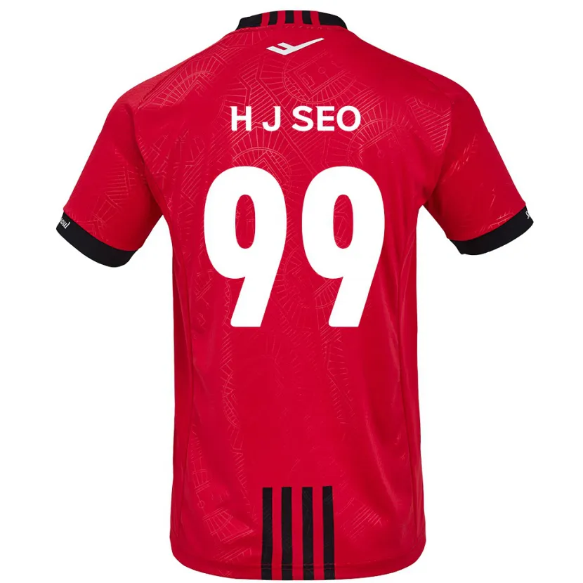 Danxen Homme Maillot Ju-Hwan Seo #99 Rouge Noir Tenues Domicile 2024/25 T-Shirt