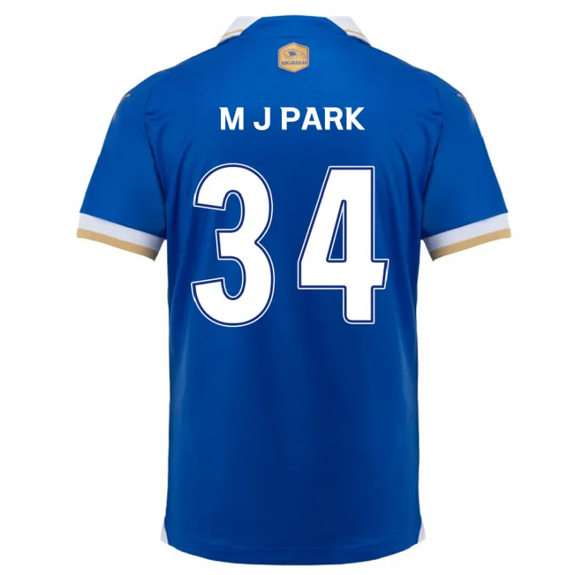 Danxen Homme Maillot Ji-Min Park #34 Bleu Blanc Tenues Domicile 2024/25 T-Shirt