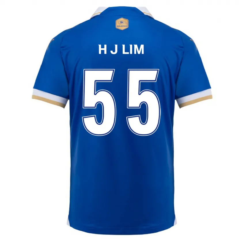 Danxen Homme Maillot Ji-Hoon Lim #55 Bleu Blanc Tenues Domicile 2024/25 T-Shirt