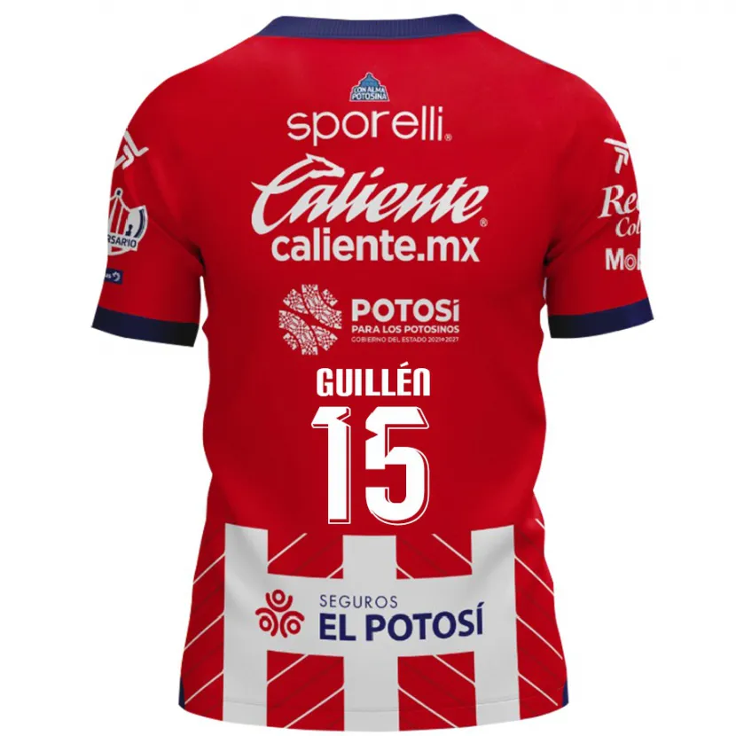 Danxen Homme Maillot Daniel Guillén #15 Rouge Blanc Tenues Domicile 2024/25 T-Shirt