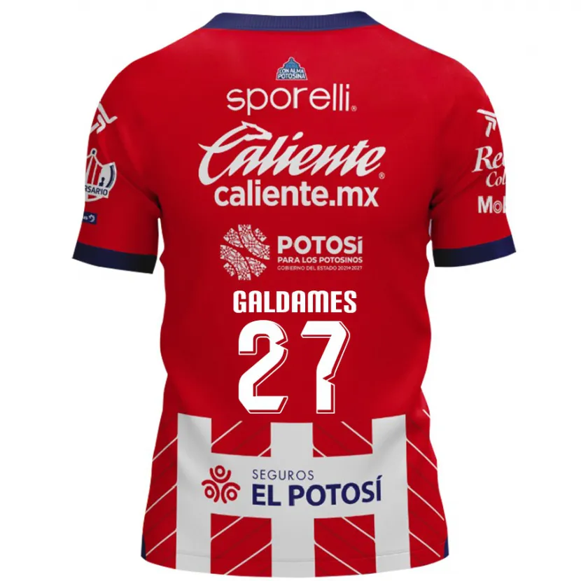 Danxen Homme Maillot Benjamín Galdames #27 Rouge Blanc Tenues Domicile 2024/25 T-Shirt