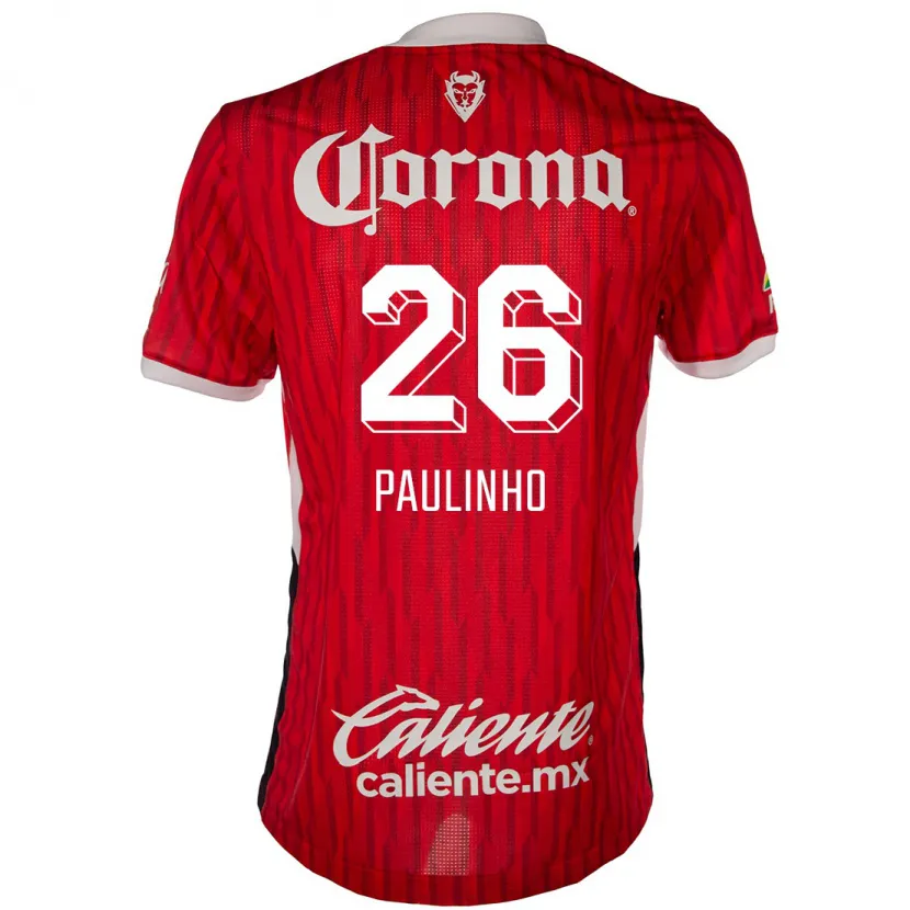 Danxen Homme Maillot Paulinho #26 Rouge Blanc Tenues Domicile 2024/25 T-Shirt