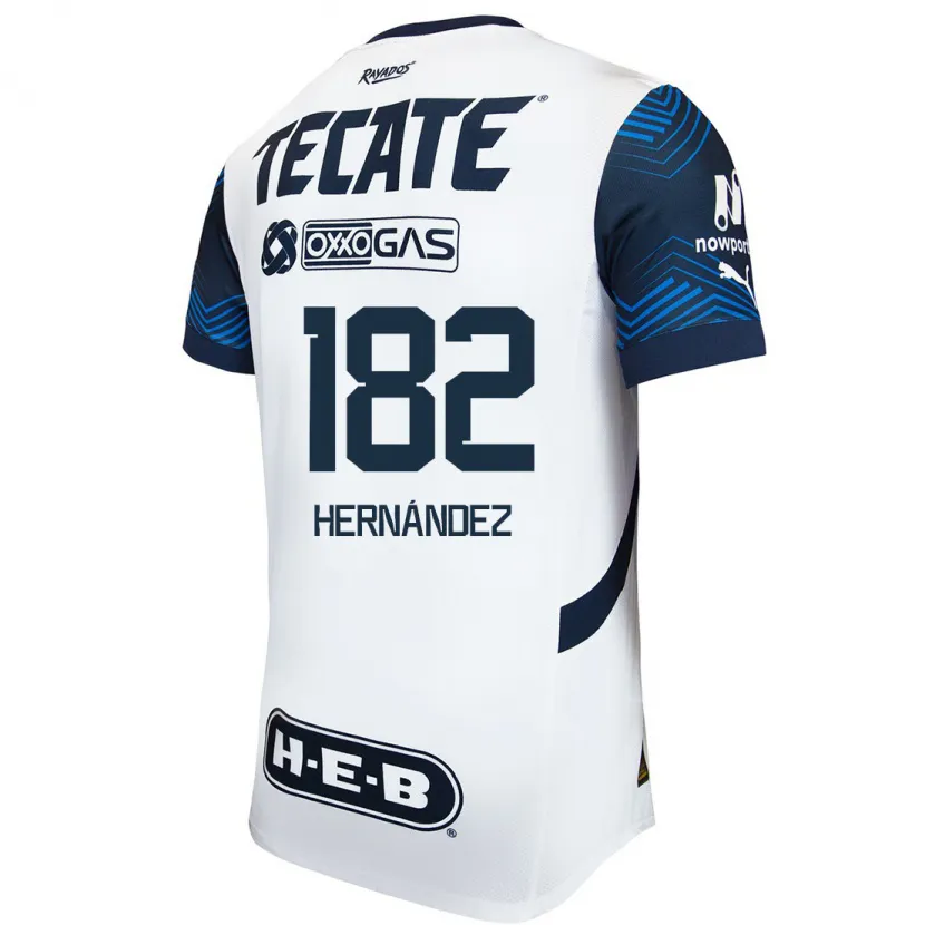 Danxen Homme Maillot Derek Hernández #182 Blanc Bleu Tenues Extérieur 2024/25 T-Shirt