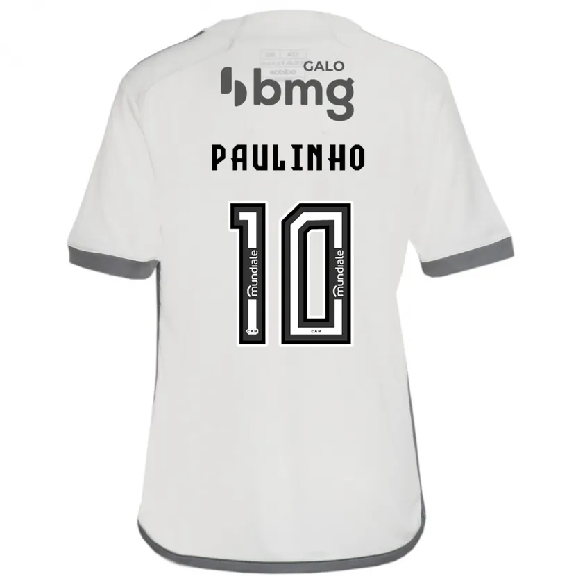 Danxen Homme Maillot Paulinho #10 Blanc Cassé Tenues Extérieur 2024/25 T-Shirt