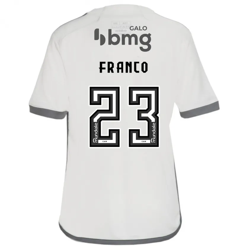 Danxen Homme Maillot Alan Franco #23 Blanc Cassé Tenues Extérieur 2024/25 T-Shirt