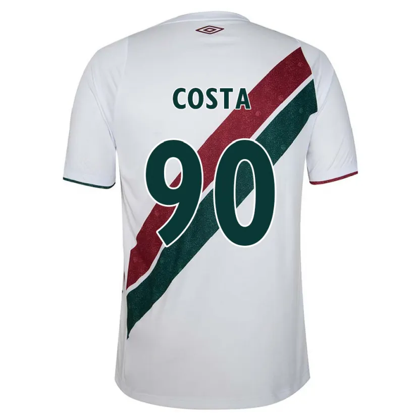 Danxen Homme Maillot Douglas Costa #90 Blanc Vert Bordeaux Tenues Extérieur 2024/25 T-Shirt