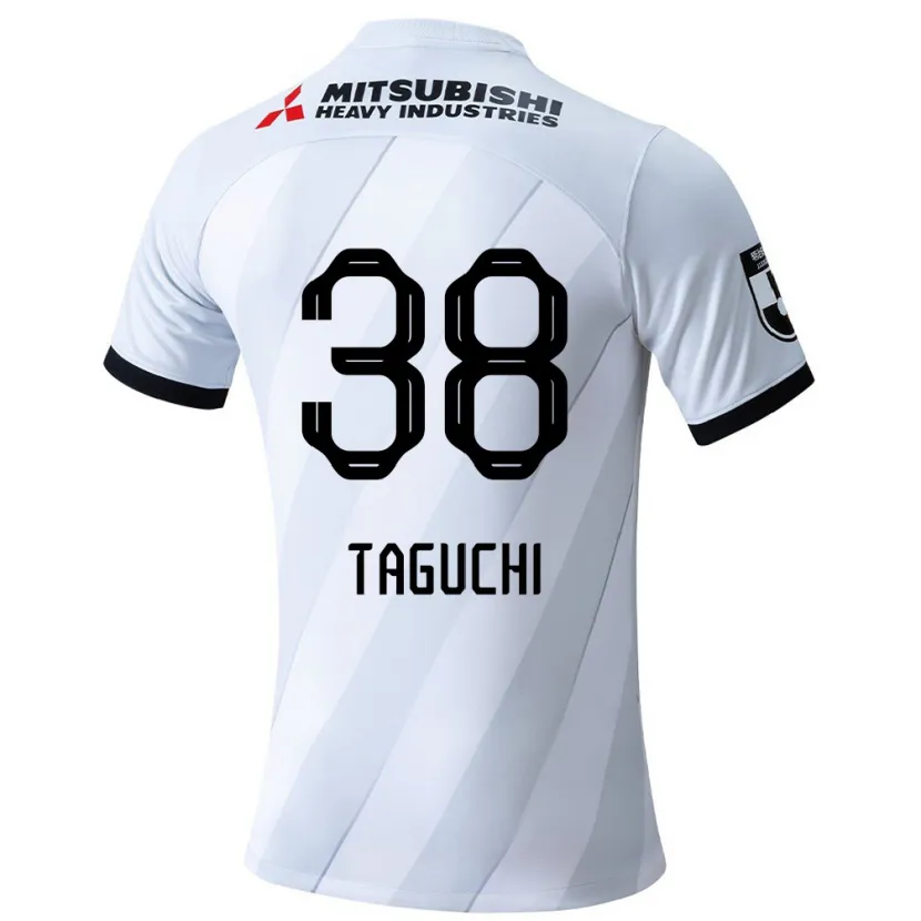 Danxen Homme Maillot Keita Taguchi #38 Blanc Gris Tenues Extérieur 2024/25 T-Shirt