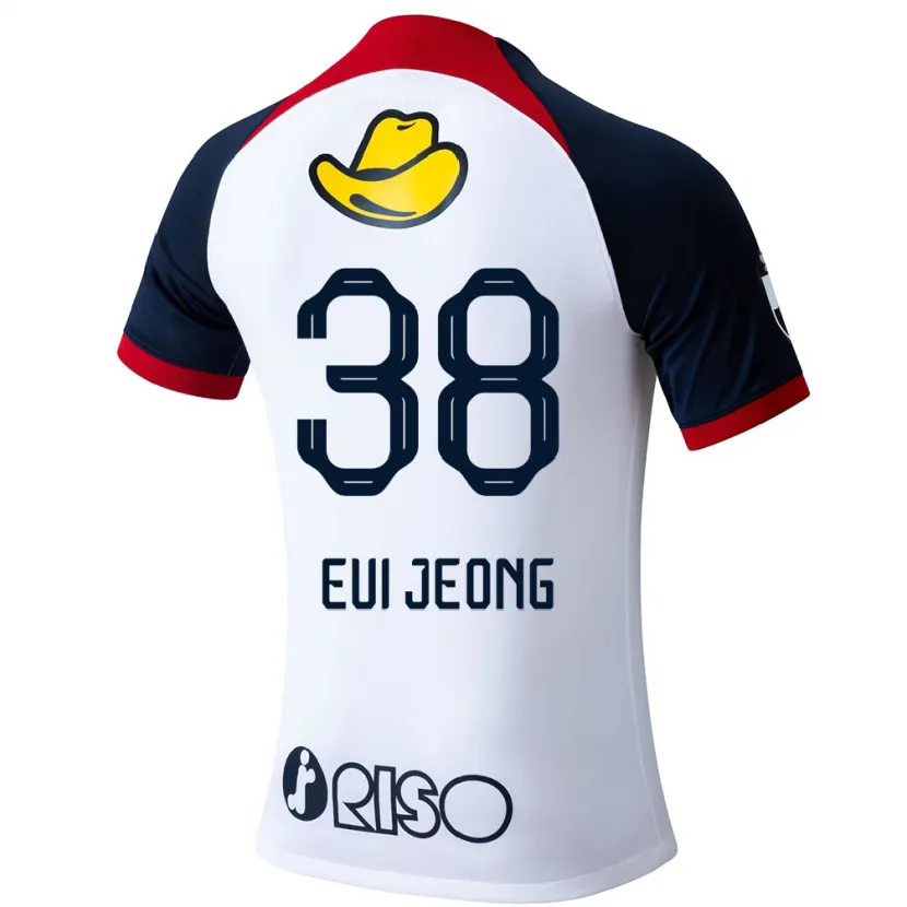 Danxen Homme Maillot Eui-Jeong Park #38 Blanc Bleu Rouge Tenues Extérieur 2024/25 T-Shirt