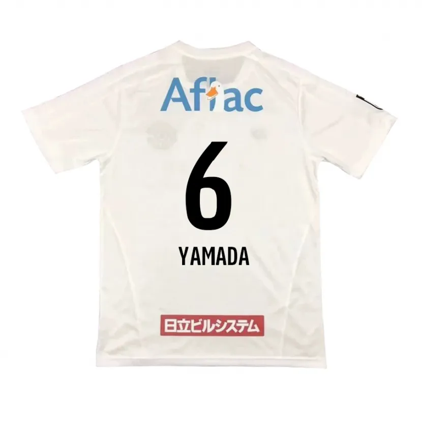 Danxen Homme Maillot Yuto Yamada #6 Blanc Noir Tenues Extérieur 2024/25 T-Shirt