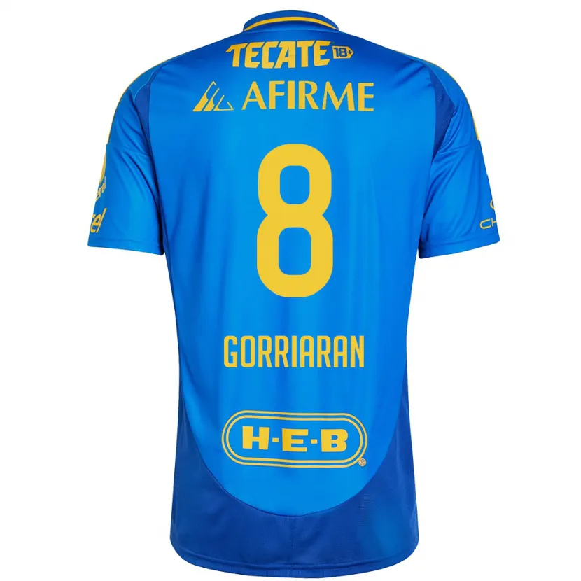 Danxen Homme Maillot Fernando Gorriarán #8 Bleu Jaune Tenues Extérieur 2024/25 T-Shirt