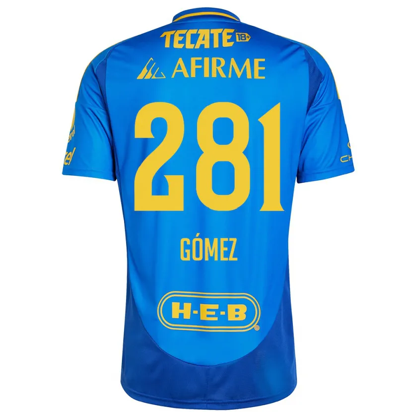 Danxen Homme Maillot Luis Gómez #281 Bleu Jaune Tenues Extérieur 2024/25 T-Shirt