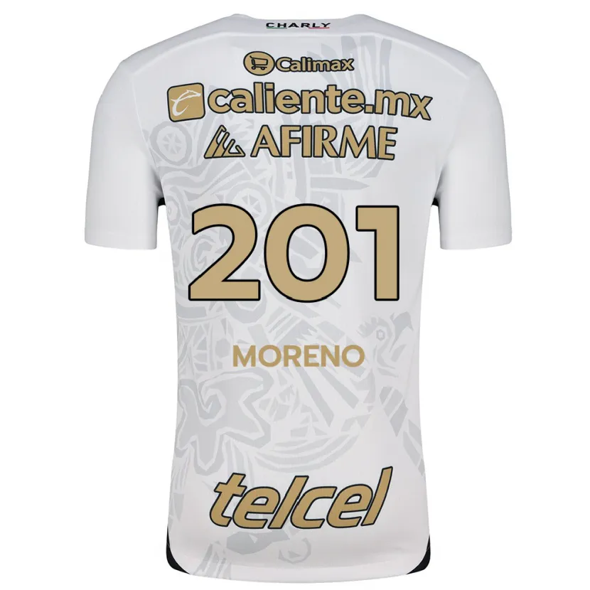 Danxen Homme Maillot Jesús Moreno #201 Blanc Noir Tenues Extérieur 2024/25 T-Shirt