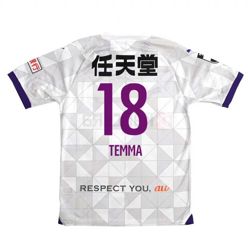 Danxen Homme Maillot Temma Matsuda #18 Blanc Violet Tenues Extérieur 2024/25 T-Shirt