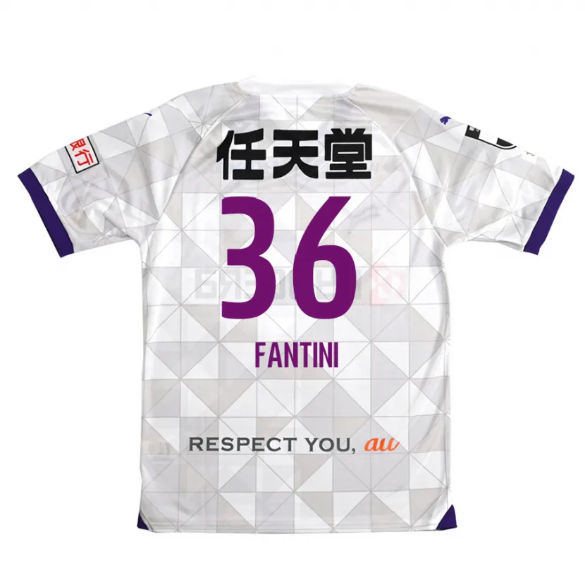 Danxen Homme Maillot Akira Fantini #36 Blanc Violet Tenues Extérieur 2024/25 T-Shirt