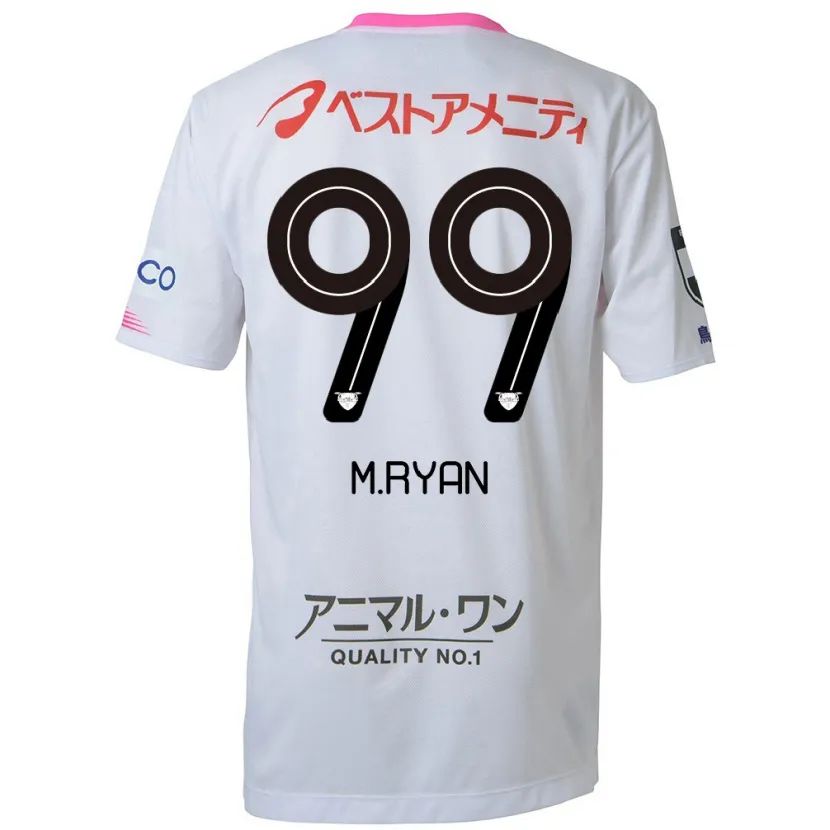 Danxen Homme Maillot Marcelo Ryan #99 Blanc Bleu Rose Tenues Extérieur 2024/25 T-Shirt