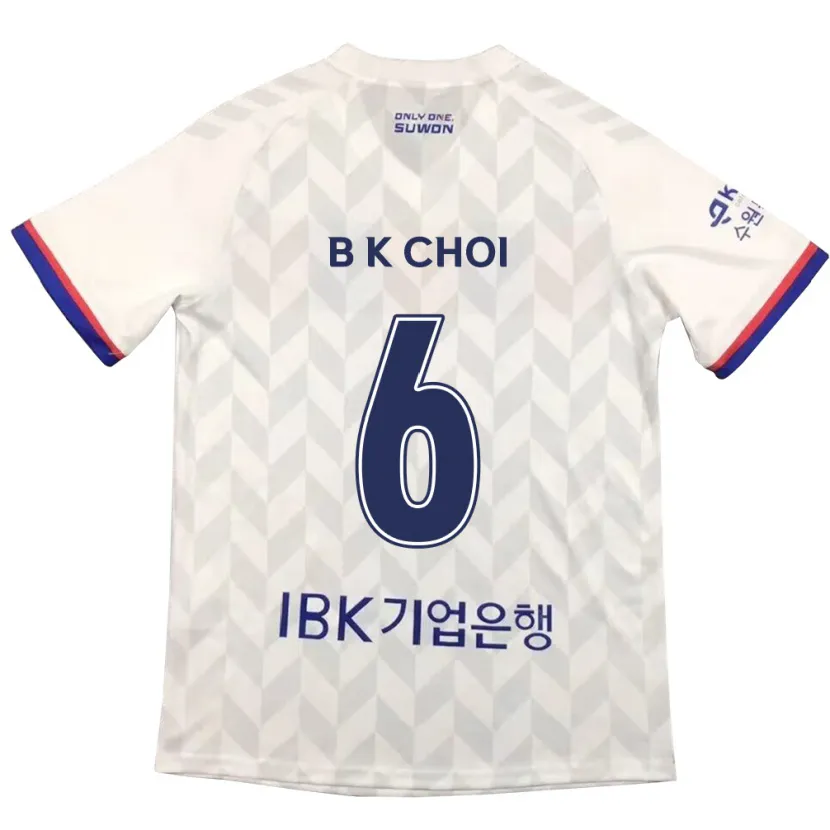 Danxen Homme Maillot Kyu-Baek Choi #6 Blanc Bleu Tenues Extérieur 2024/25 T-Shirt