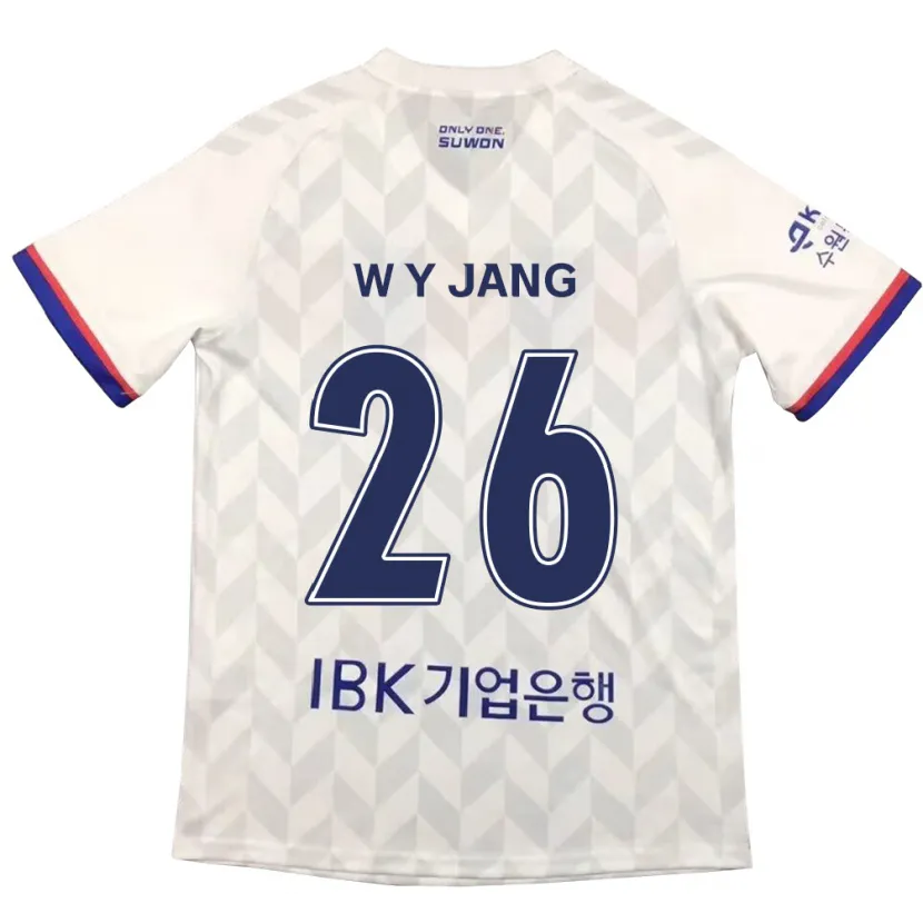 Danxen Homme Maillot Young-Woo Jang #26 Blanc Bleu Tenues Extérieur 2024/25 T-Shirt