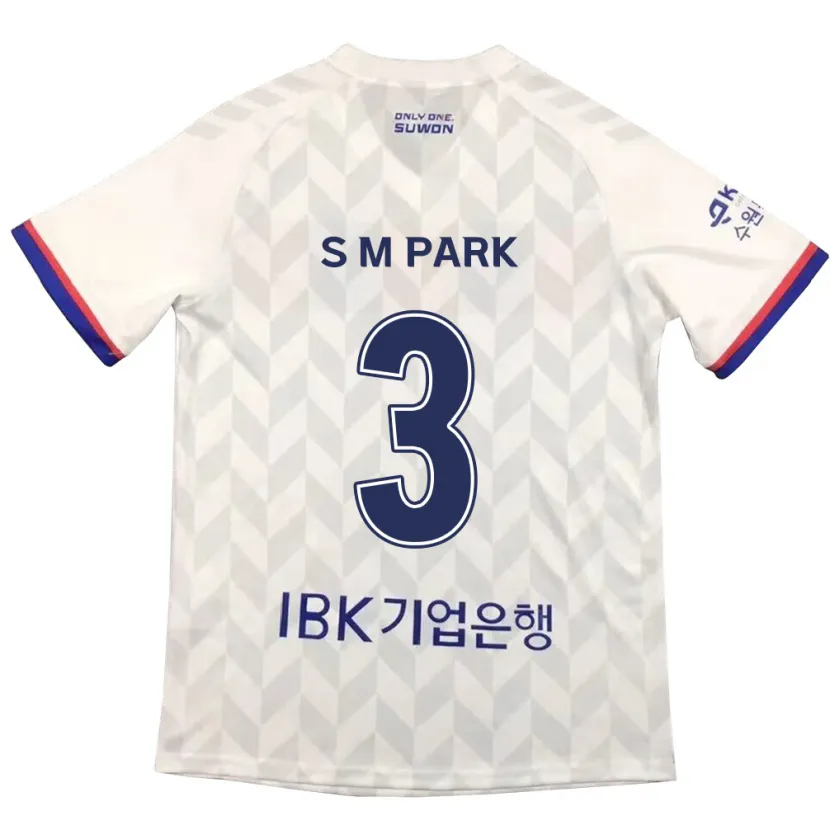 Danxen Homme Maillot Min-Seo Park #3 Blanc Bleu Tenues Extérieur 2024/25 T-Shirt