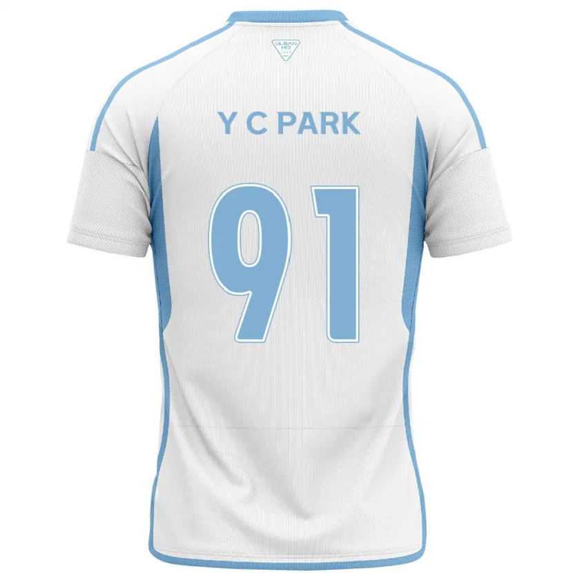 Danxen Homme Maillot Chu-Young Park #91 Blanc Bleu Tenues Extérieur 2024/25 T-Shirt