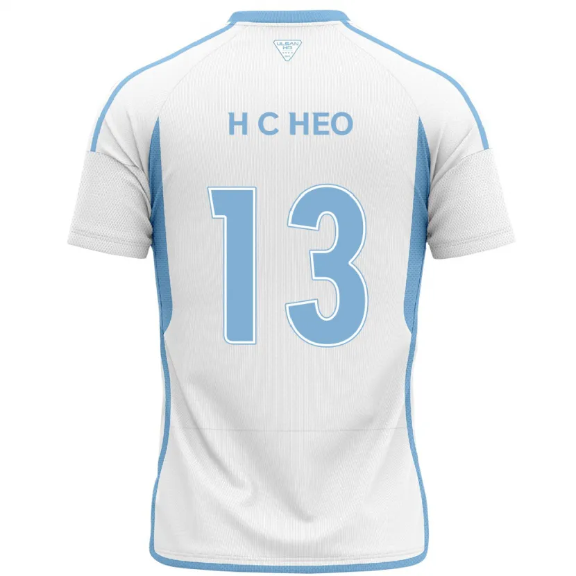 Danxen Homme Maillot Chan-Hoe Heo #13 Blanc Bleu Tenues Extérieur 2024/25 T-Shirt