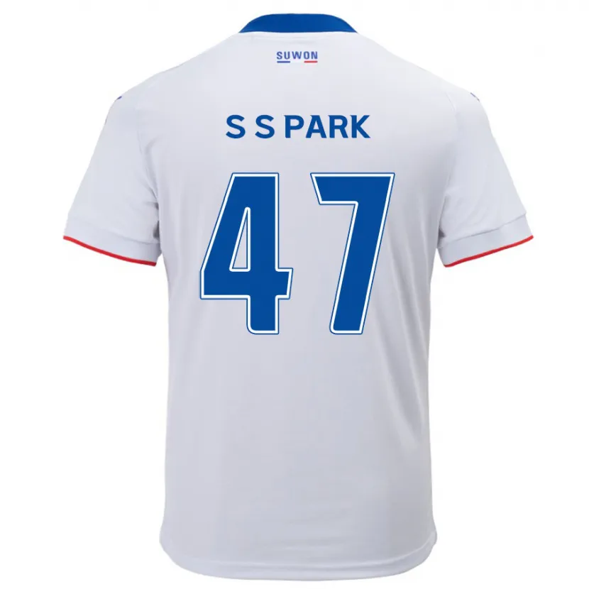 Danxen Homme Maillot Seung-Soo Park #47 Blanc Bleu Tenues Extérieur 2024/25 T-Shirt