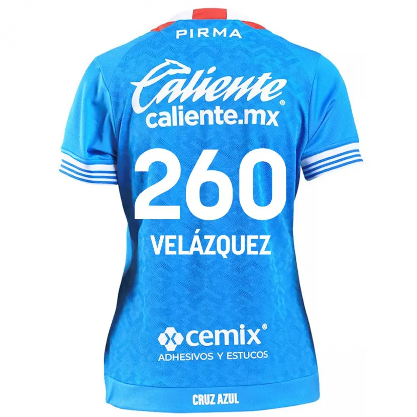 Danxen Femme Maillot Víctor Velázquez #260 Bleu Ciel Tenues Domicile 2024/25 T-Shirt