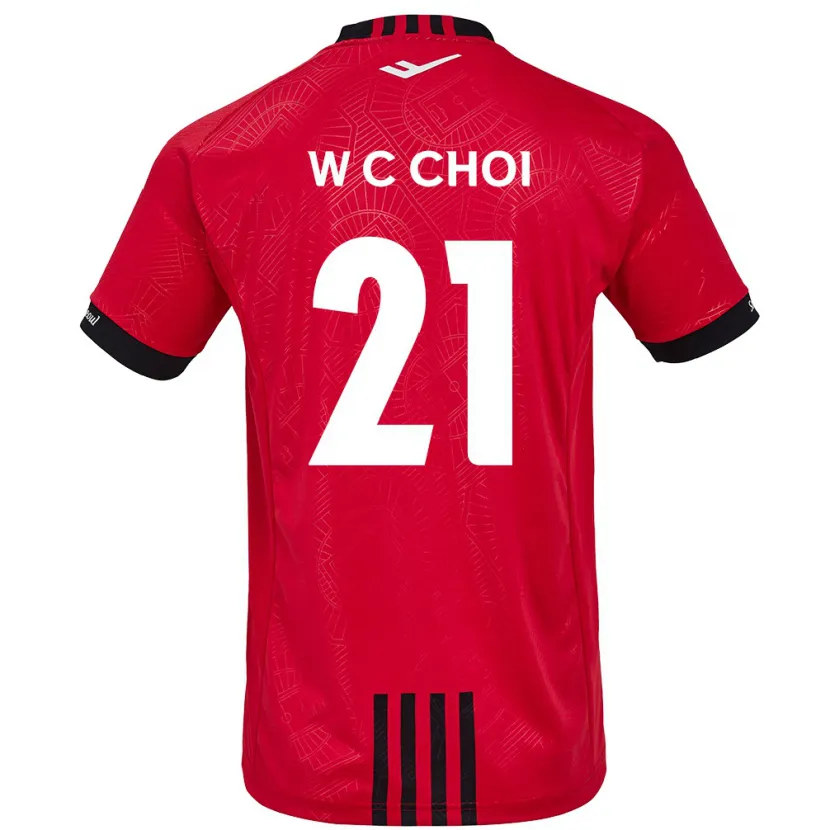 Danxen Femme Maillot Cheol-Won Choi #21 Rouge Noir Tenues Domicile 2024/25 T-Shirt