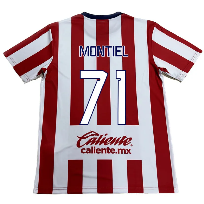 Danxen Femme Maillot Erick Montiel #71 Rouge Blanc Tenues Domicile 2024/25 T-Shirt