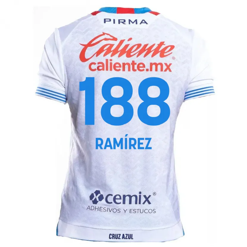 Danxen Femme Maillot Diego Ramírez #188 Blanc Bleu Tenues Extérieur 2024/25 T-Shirt