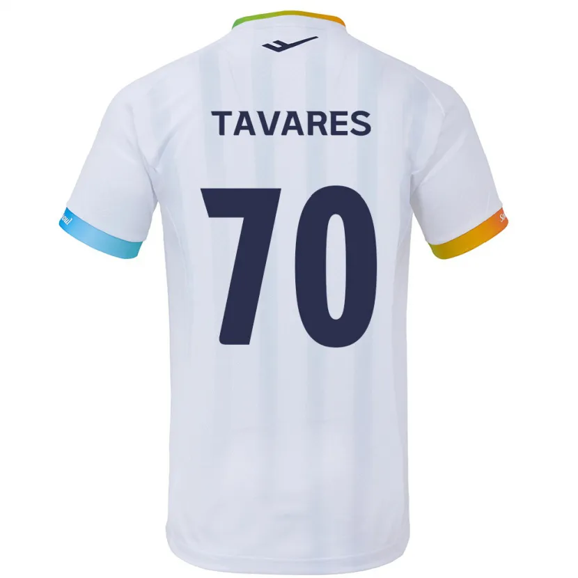 Danxen Femme Maillot Ronaldo Tavares #70 Blanc Bleu Tenues Extérieur 2024/25 T-Shirt