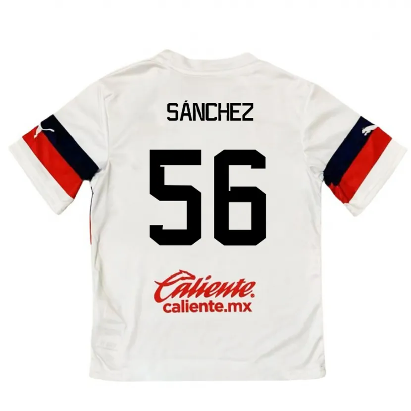 Danxen Femme Maillot Benjamín Sánchez #56 Blanc Rouge Tenues Extérieur 2024/25 T-Shirt