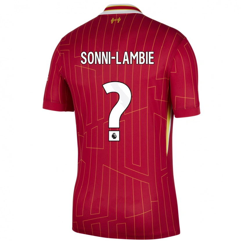 Danxen Enfant Maillot Joshua Sonni-Lambie #0 Rouge Jaune Blanc Tenues Domicile 2024/25 T-Shirt