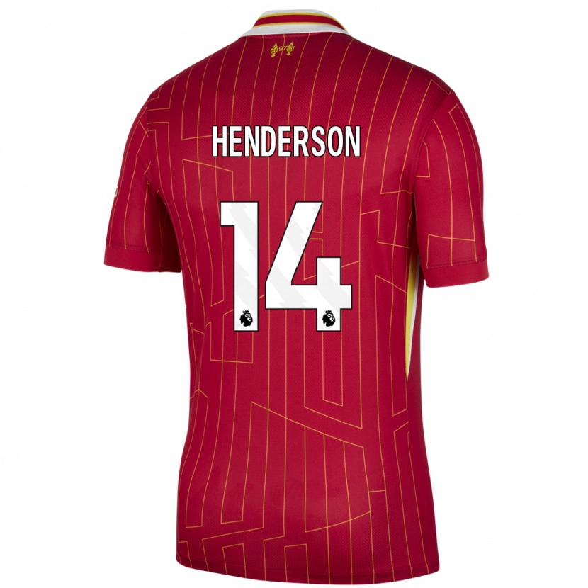 Danxen Enfant Maillot Henderson #14 Rouge Jaune Blanc Tenues Domicile 2024/25 T-Shirt