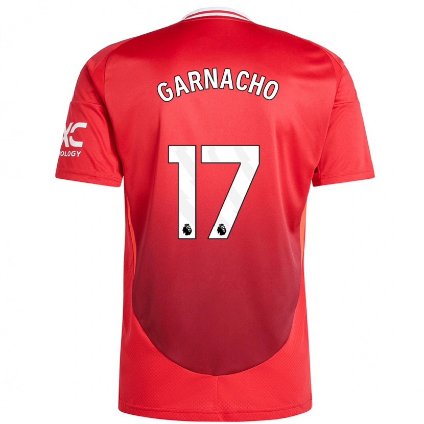 Danxen Enfant Maillot Alejandro Garnacho #17 Rouge Vif Tenues Domicile 2024/25 T-Shirt