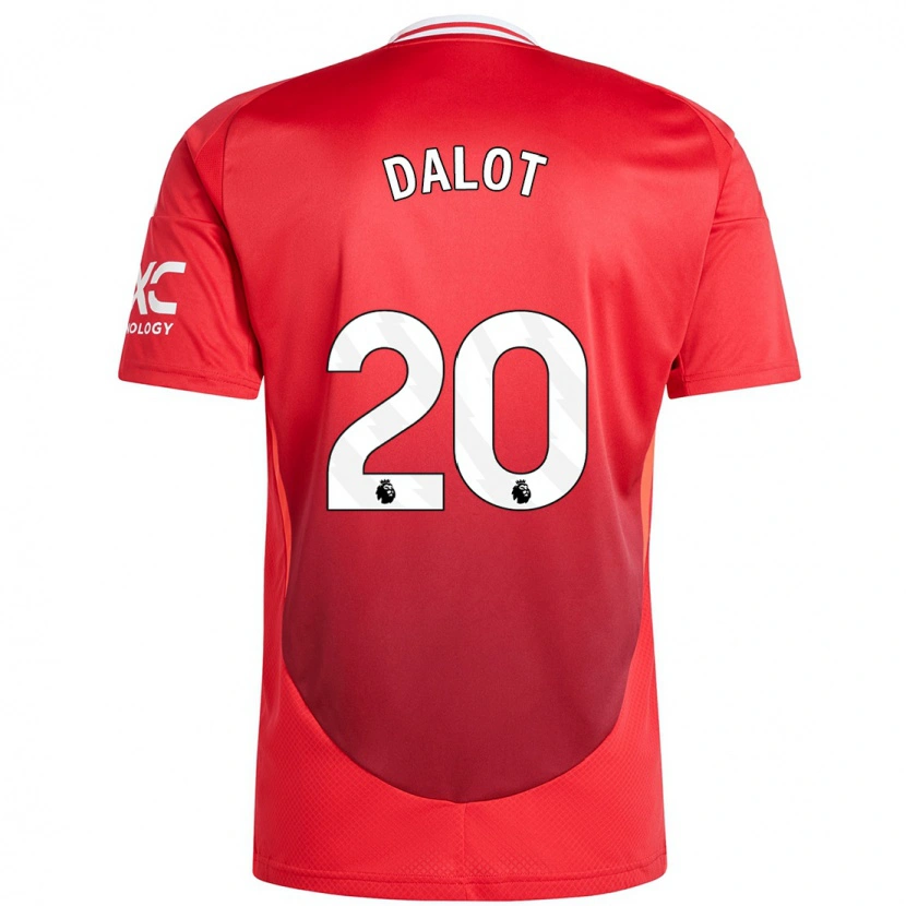 Danxen Enfant Maillot Diogo Dalot #20 Rouge Vif Tenues Domicile 2024/25 T-Shirt