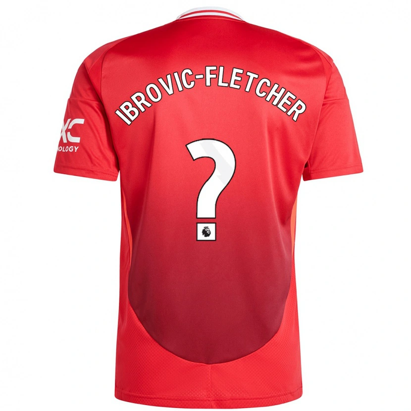 Danxen Enfant Maillot Edward Ibrovic-Fletcher #0 Rouge Vif Tenues Domicile 2024/25 T-Shirt