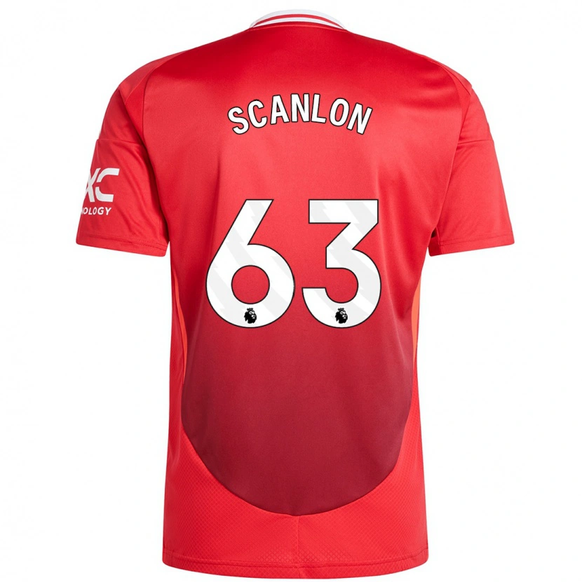 Danxen Enfant Maillot James Scanlon #63 Rouge Vif Tenues Domicile 2024/25 T-Shirt