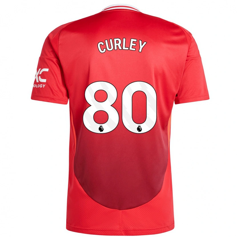 Danxen Enfant Maillot Ruben Curley #80 Rouge Vif Tenues Domicile 2024/25 T-Shirt