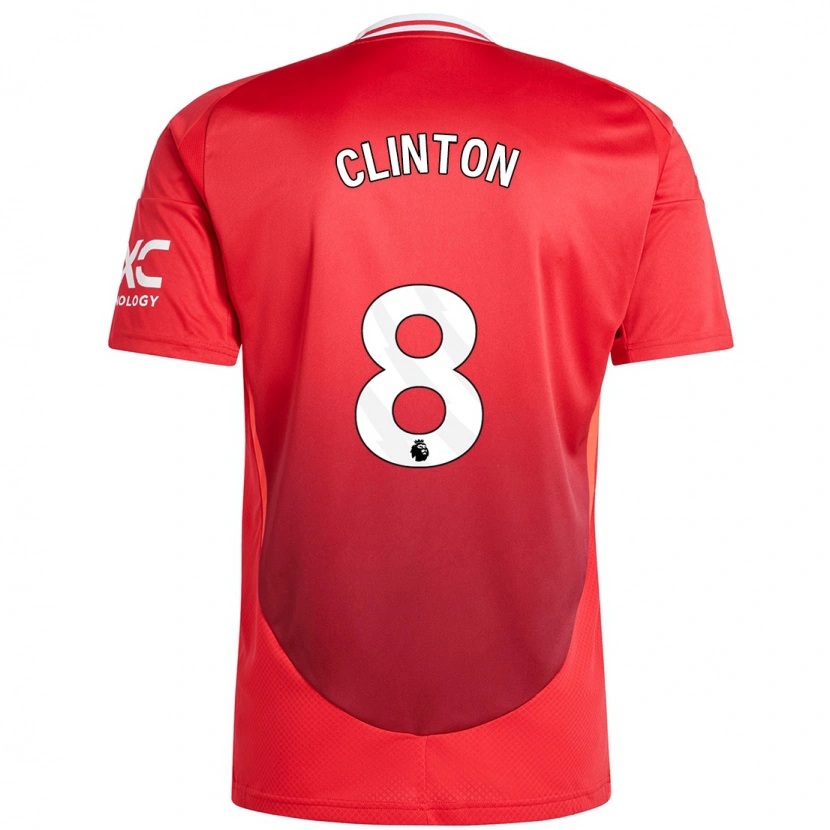 Danxen Enfant Maillot Grace Clinton #8 Rouge Vif Tenues Domicile 2024/25 T-Shirt