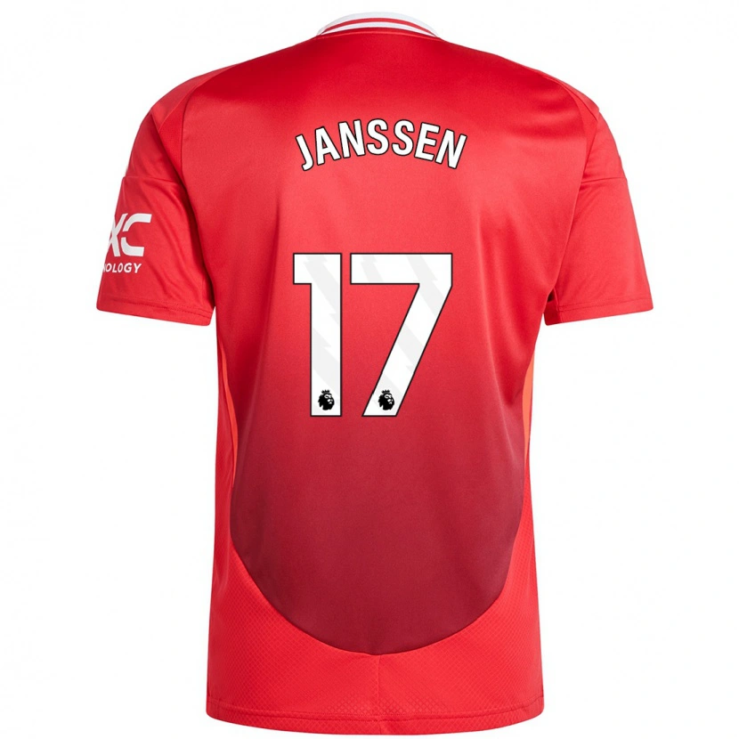 Danxen Enfant Maillot Dominique Janssen #17 Rouge Vif Tenues Domicile 2024/25 T-Shirt