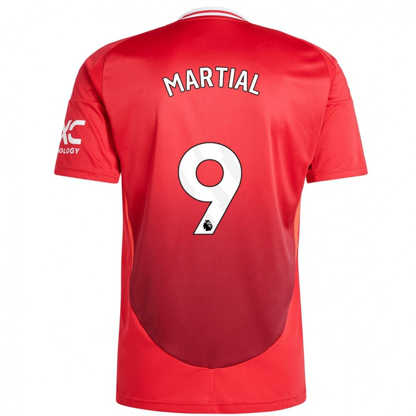 Danxen Enfant Maillot Anthony Martial #9 Rouge Vif Tenues Domicile 2024/25 T-Shirt