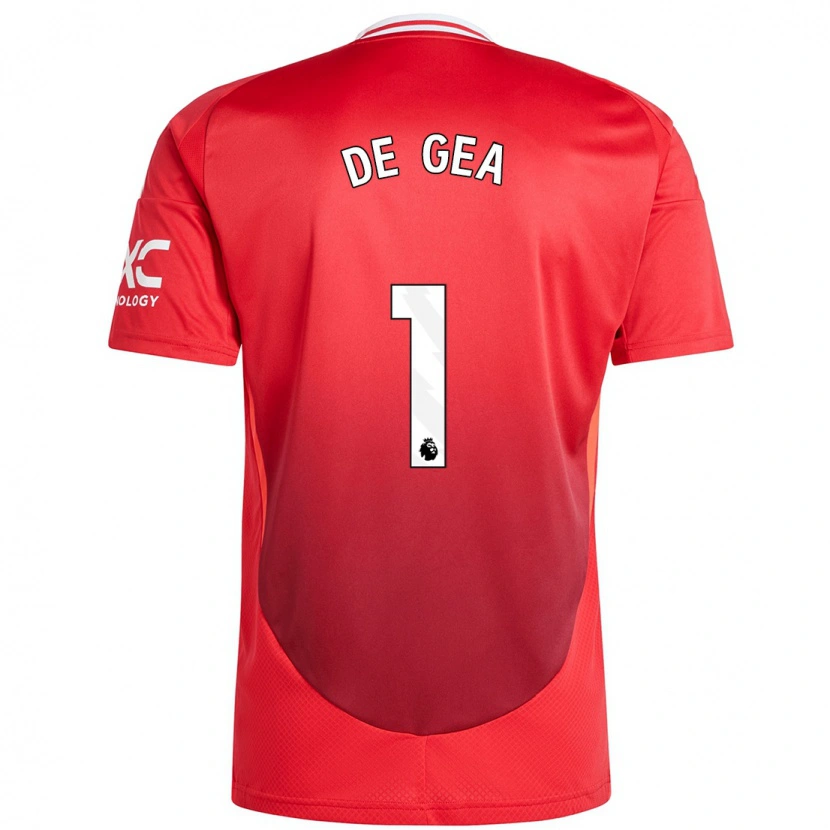 Danxen Enfant Maillot David De Gea #1 Rouge Vif Tenues Domicile 2024/25 T-Shirt